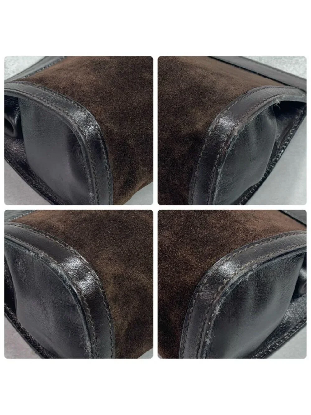 Gucci Sherry Line Clutch Suede Brown Leather